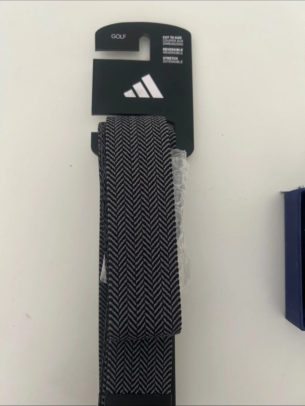 adidas Black and Gray Herringbone Golf Belt